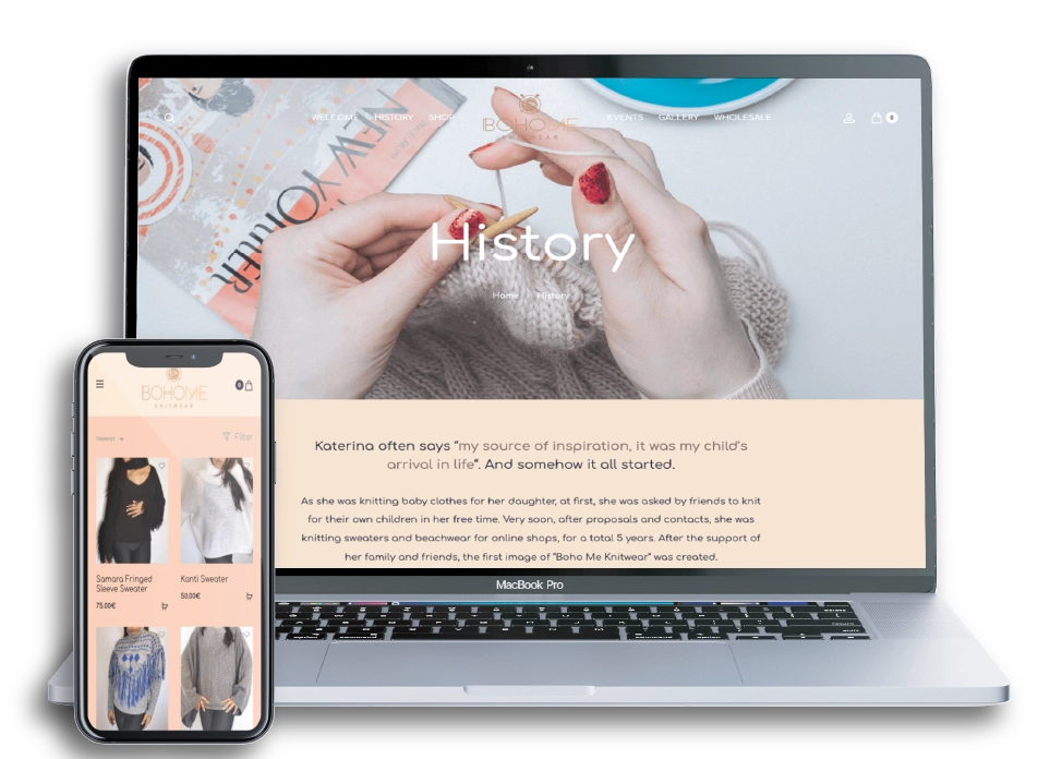 bohomeknitwear.gr website